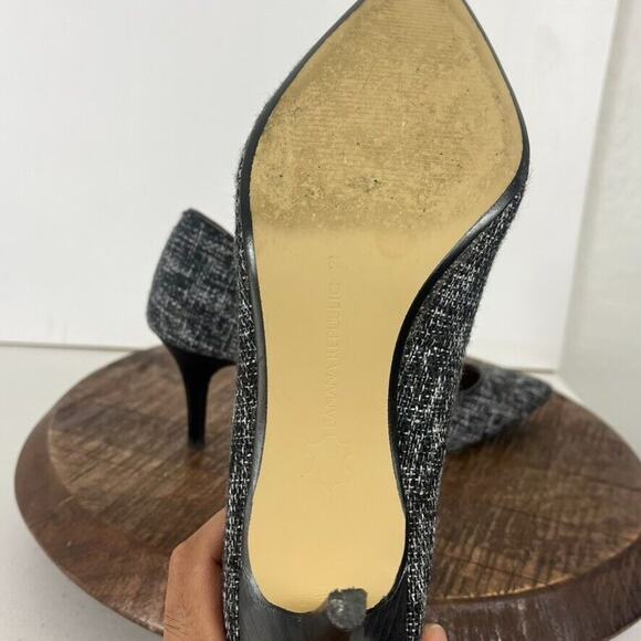 Banana Republic Heels Pumps Womens 8.5 Black White Tweed Fabric Leather - Picture 3 of 12